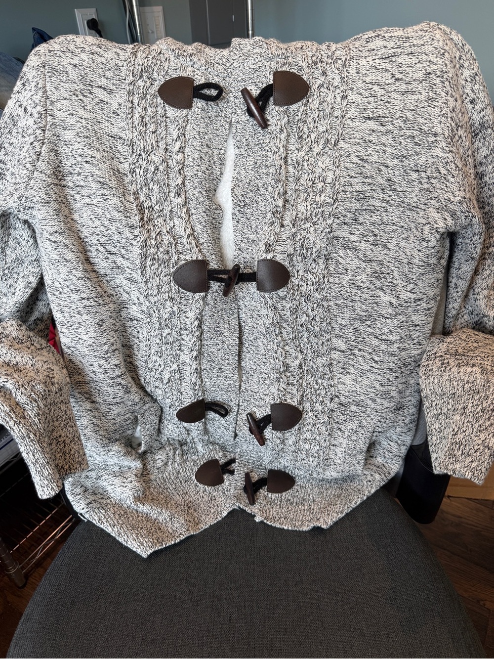 Women's Toggle Cardigan Jacket - Gray